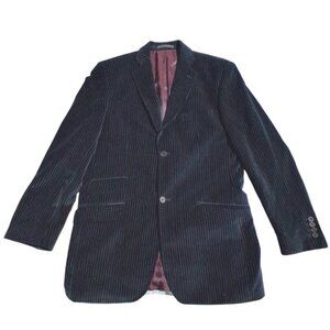 Ted‎ Baker Endurance Blk Pinstripe Mens size 40L Velour Two-Button Preppy Blazer